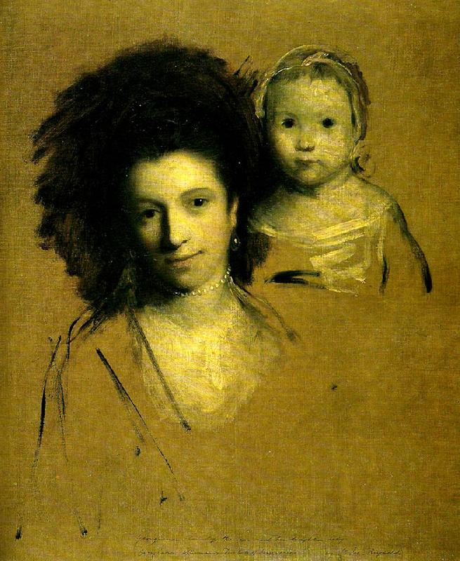 Sir Joshua Reynolds mrs john  spencer and her daughter oil painting image